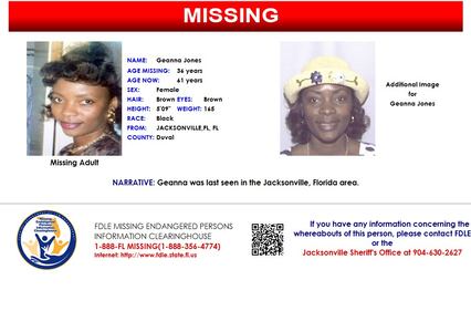 Geanna Jones was reported missing from Jacksonville on Nov. 5, 2000.