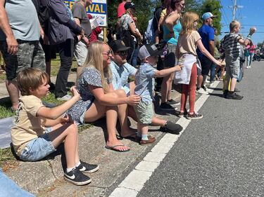 The crowd lined the street at Eva Lyon Park in Crescent City for this year's Catfish Festival.