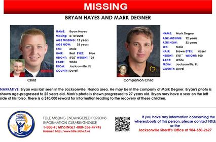 Bryan Hayes was reported missing from Jacksonville on Feb. 10, 2005.