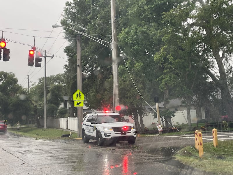 Power line down at Penman Road and Seagate Avenue in Jacksonville Beach