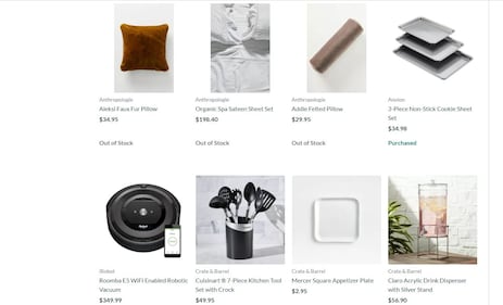 Marissa Mowry and Trevor Lawrence's wedding registry