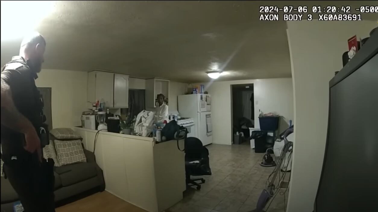 A screenshot from a law enforcement body camera.