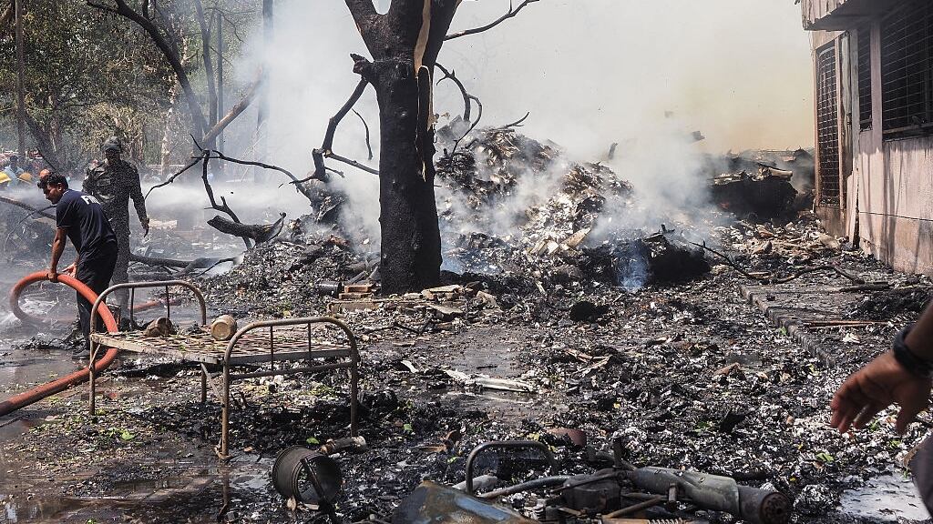 Plane crash wreckage