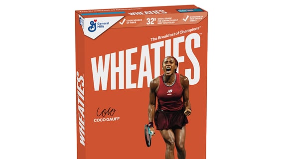 Coco Gauff on a Wheaties box