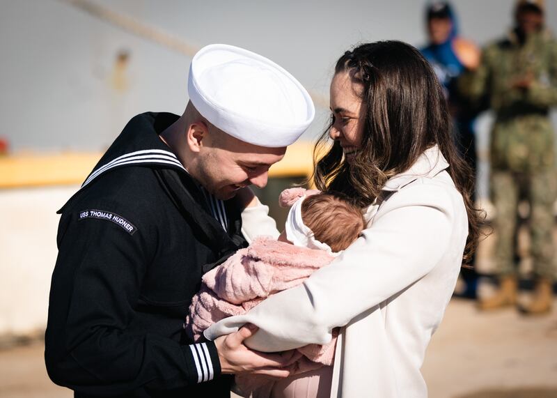 This dad is elated to be reunited with family.