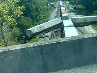 Trains crashed in Folkston, Ga., on Monday, April 15.