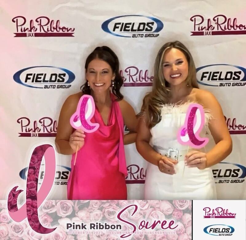 Action Sports Jax Alivia Tassely and Action News Jax anchor Chandler Morgan co-emceed Saturday night's Pink Ribbon Soiree.