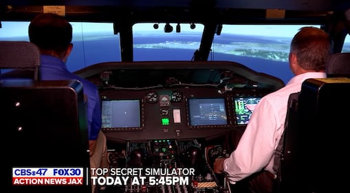 Action News Jax’s John Bachman is taking you inside the top-secret simulator with his co-pilot, Action News Jax First Alert Weather Chief Meteorologist Mike Buresh.