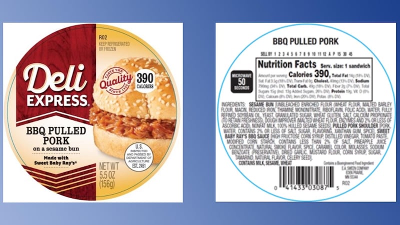 Recall alert: Convenience store, grocery store pulled pork sandwiches recalled