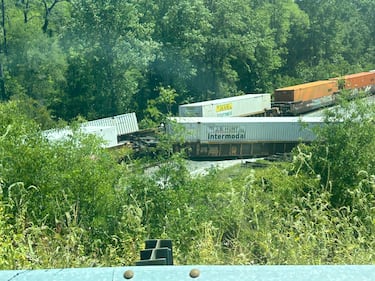 Trains crashed in Folkston, Ga., on Monday, April 15.