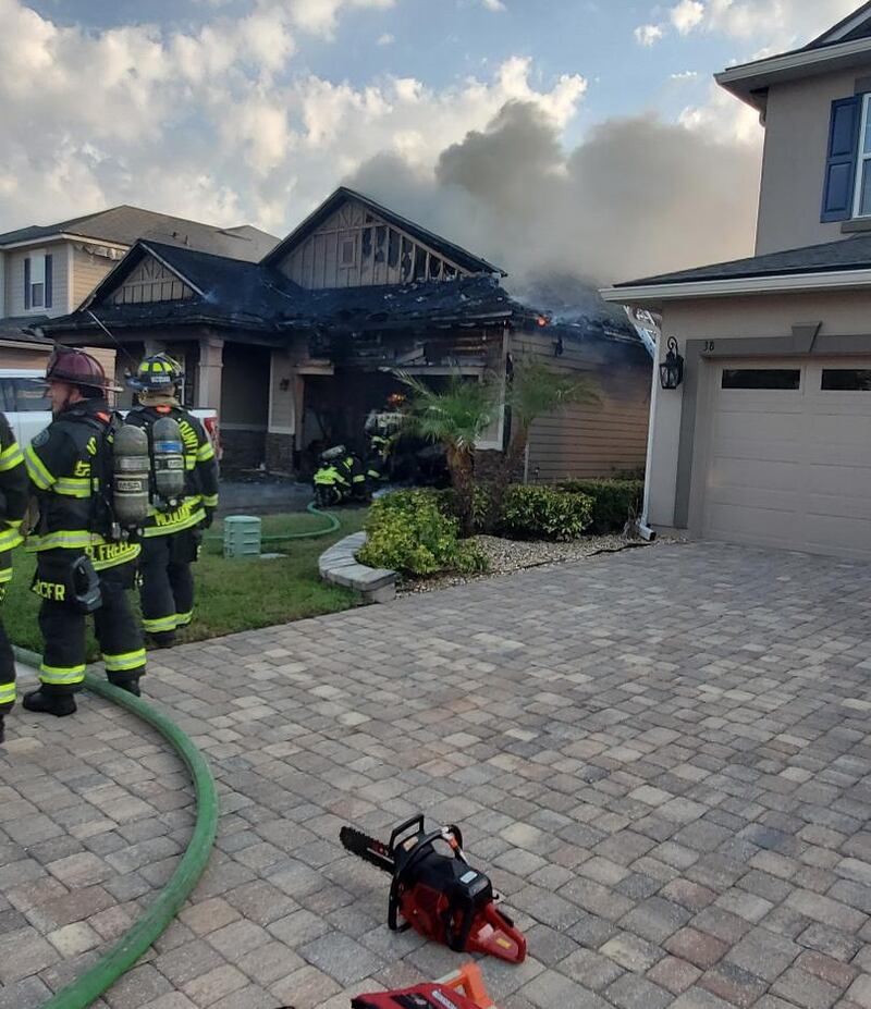 St. Johns County Fire and Rescue responds to a house fire in the World Golf Village area on Memorial Day.