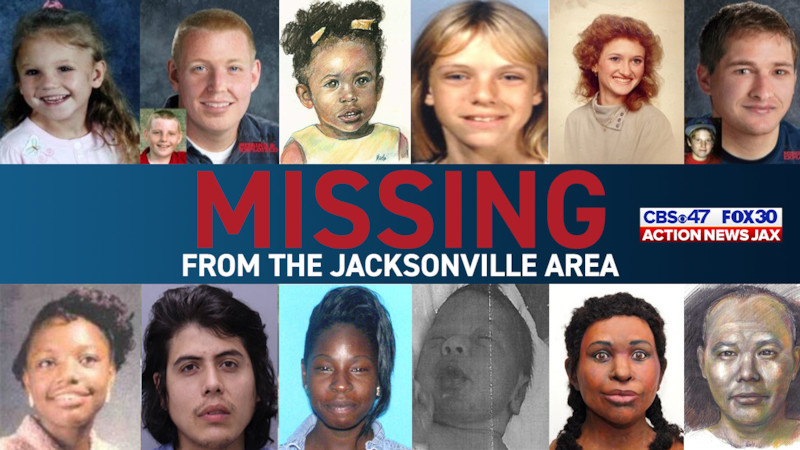 Fifty-seven people are missing from the Jacksonville area. Some of these cases include remains of individuals who have not been identified.