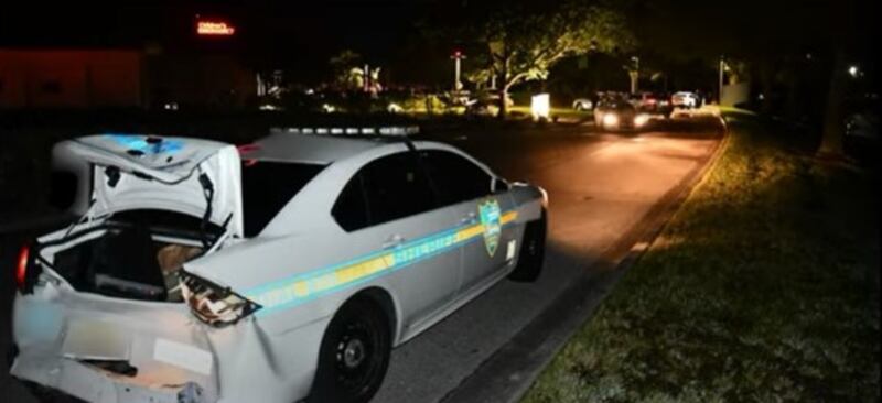 JSO patrol car that was rammed by suspect Jeffrey Alan Martin.