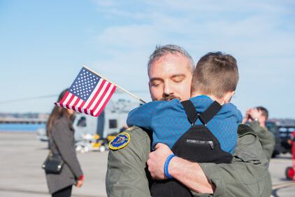 Warm embrace back home at NAS Jacksonville.