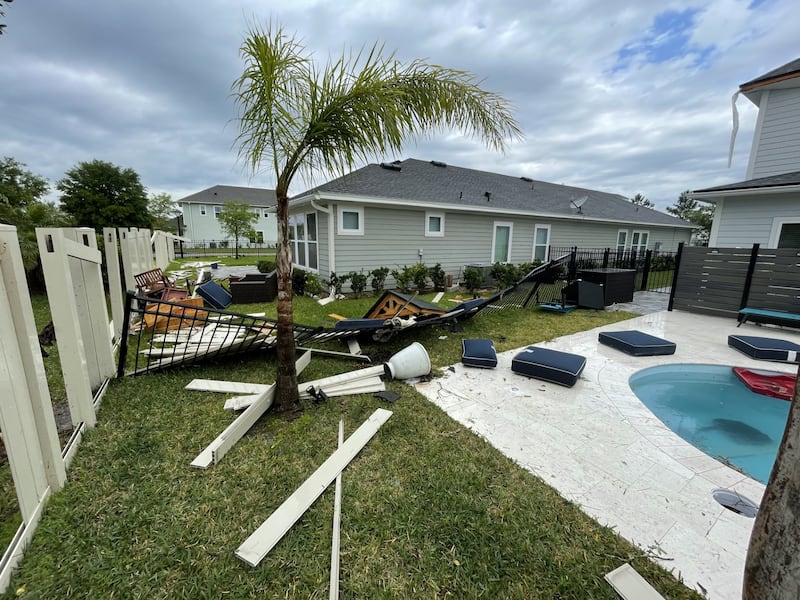 Damage in the Trailmark neighborhood after tornado comes through St. Johns County