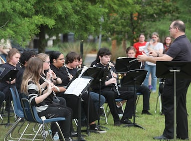 Palatka Jr. and Sr. High School band came out to honor those who lost their life while on duty.