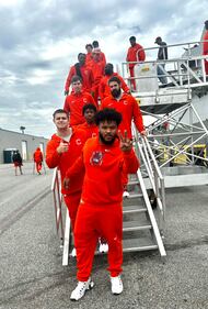 TaxSlayer Gator Bowl players from Clemson football get a close look at Navy destroyer USS Jason Dunham.