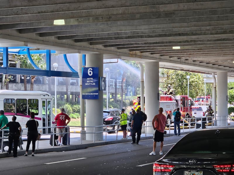 Parking garage fire at Jacksonville International Airport, 5/16/25.