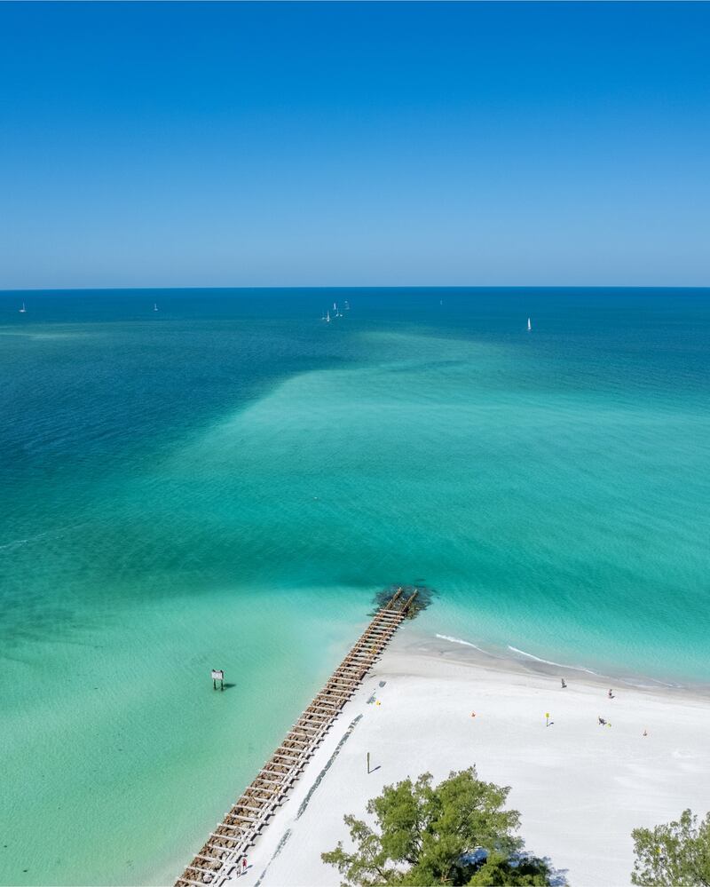 This old railroad track ends right into the Gulf of Mexico in Anna Maria Island.