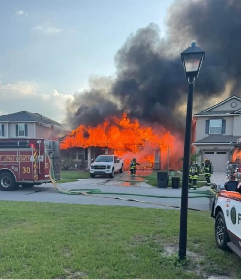 Flames engulf home in World Golf Village area on Memorial Day 2025.