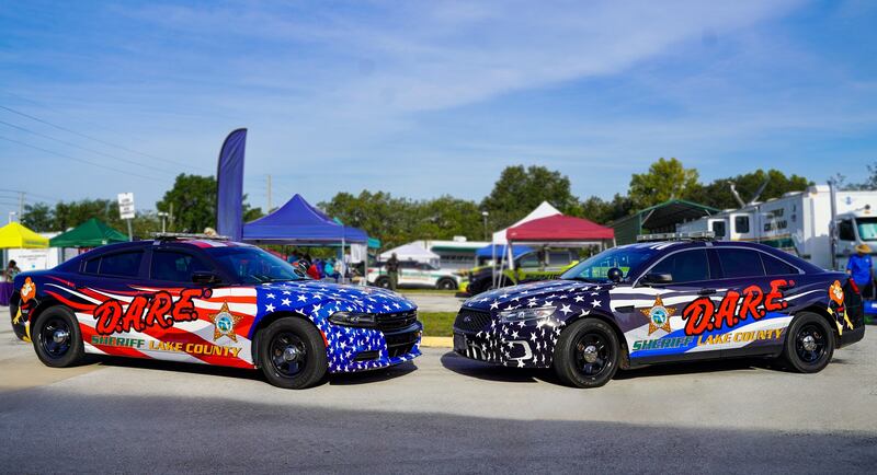 Laker County Sheriff's Office is representing with the D.A.R.E. graphics on their cruisers.