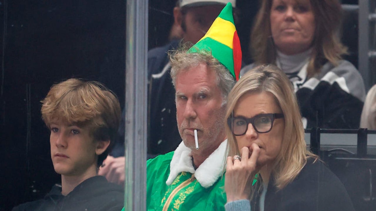 Will Ferrell wore his Buddy the Elf outfit during Sunday's NHL game in Los Angeles.