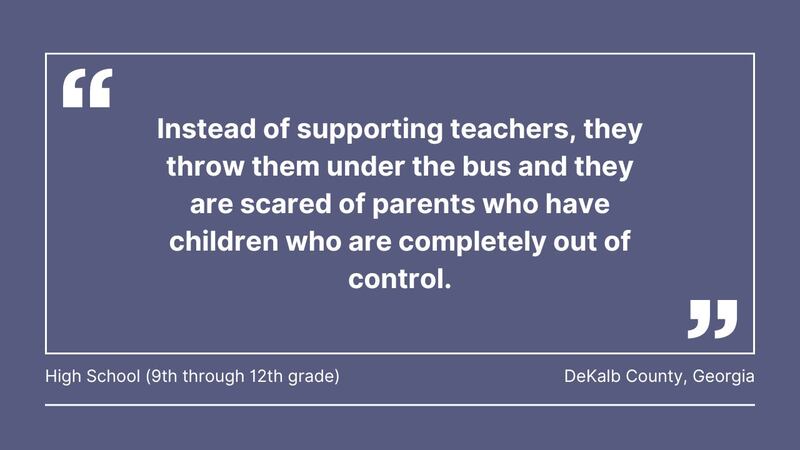 Cox Media Group gathered comments from teachers in Florida, Georgia, North Carolina, South Carolina, Ohio, Pennsylvania, Massachusetts, and Washington, about violence in the classroom.