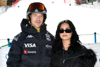 PARK CITY, UTAH - APRIL 01: (L-R) Diplo and Demi Lovato attend Operation Smile's 11th annual Celebrity Ski & Smile Challenge presented by Alphapals, Barefoot Dreams and the St. Regis Deer Valley on April 01, 2023 in Park City, Utah. (Photo by Alex Goodlett/Getty Images for Operation Smile)