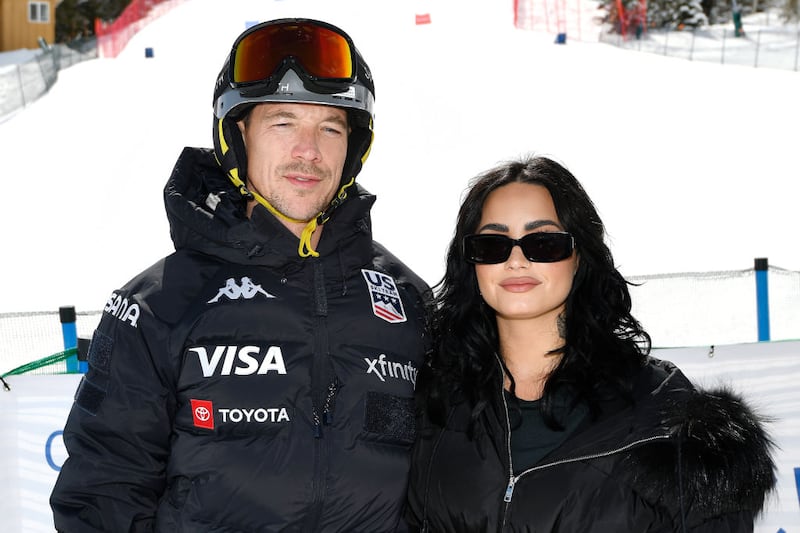 PARK CITY, UTAH - APRIL 01: (L-R) Diplo and Demi Lovato attend Operation Smile's 11th annual Celebrity Ski & Smile Challenge presented by Alphapals, Barefoot Dreams and the St. Regis Deer Valley on April 01, 2023 in Park City, Utah. (Photo by Alex Goodlett/Getty Images for Operation Smile)