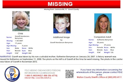 Garett Henderson-Berryman was reported missing on Jan. 24, 2007.