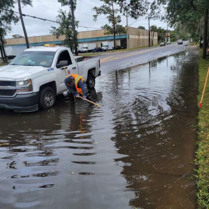 City of Jacksonville workers beginning cleanup.