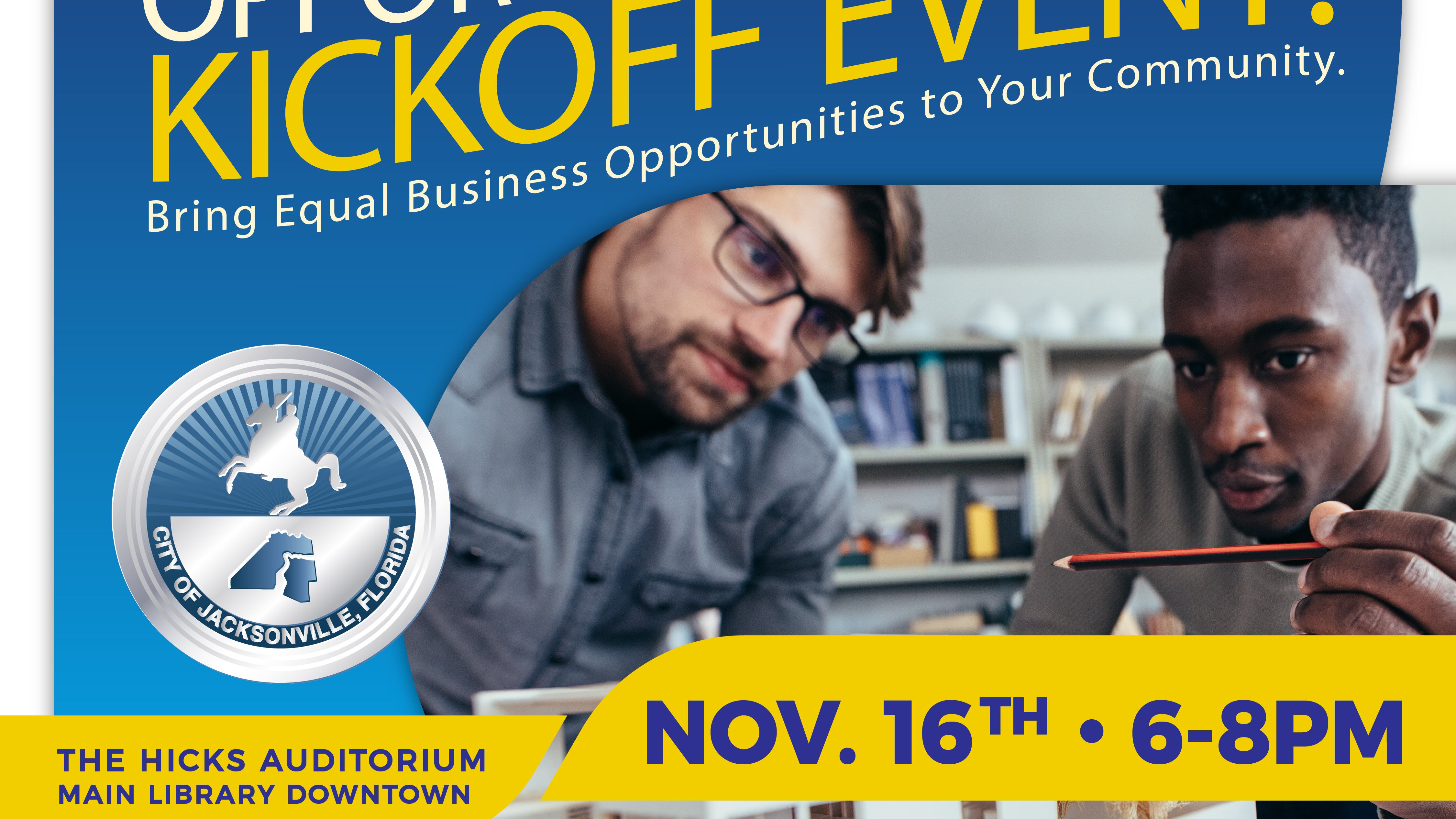 The Jacksonville Small and Emerging Business Office (JSEB) to host Equal Business Opportunity Forum kickoff on November 16.