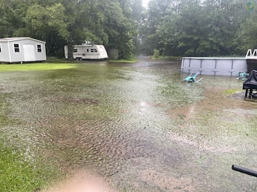 Backyard flooding in Clay Hill neighborhood, west of Middleburg.