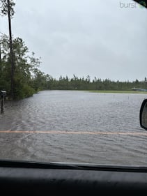 Streets flooded in Sanderson.