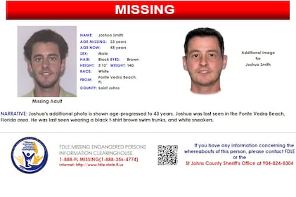 Joshua Smith was reported missing from Ponte Vedra Beach on Nov. 4, 2000.