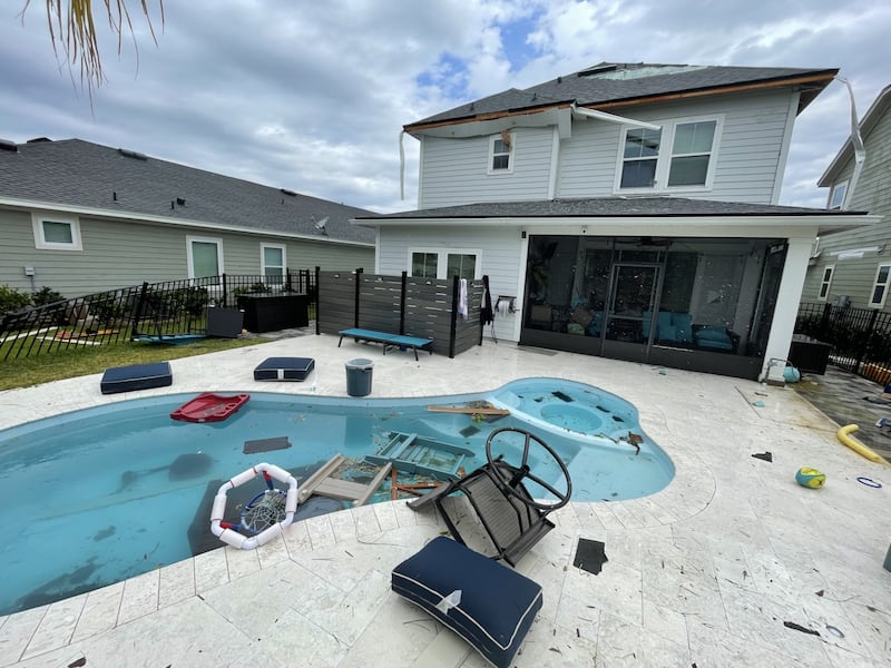 Damage in the Trailmark neighborhood after tornado comes through St. Johns County