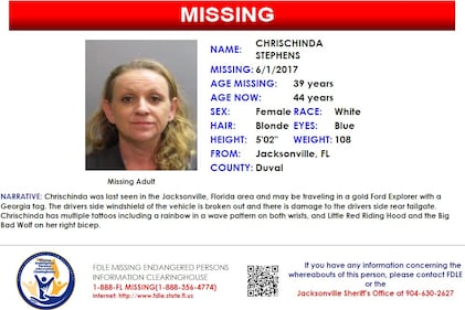 Chrischinda Stephens was reported missing from Jacksonville on June 1, 2017.