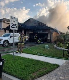 St. Johns County Fire and Rescue responds to a house fire in the World Golf Village area on Memorial Day.