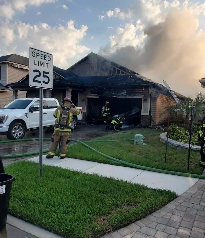 St. Johns County Fire and Rescue responds to a house fire in the World Golf Village area on Memorial Day.
