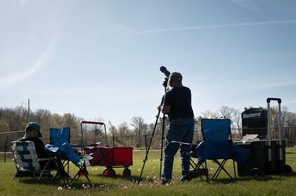 People awaiting the 2024 solar eclipse.