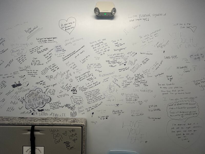 “It started with the changing table,” Daniel said. Someone took a Sharpie marker and shared a message for the next person who walked inside.."