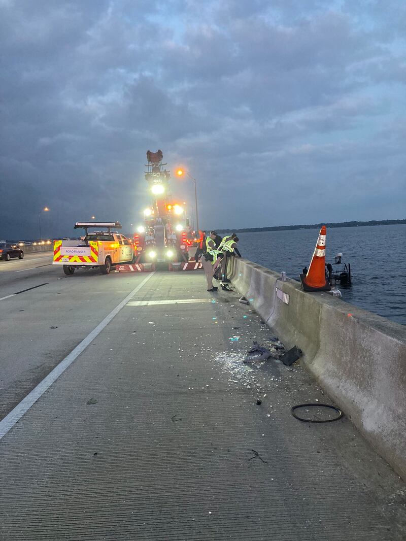 A 61-year-old male driver was killed after his Toyota pickup truck was struck from behind by an FDOT Road Ranger on the Buckman Bridge on Tuesday morning, the Florida Highway Patrol said.