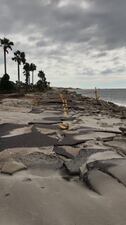<p>Broken roads, jagged edges and rocks and debris had to be repaired.</p>
