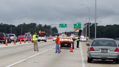 A truck is pulled from the St. Johns River after going over the Buckman Bridge.