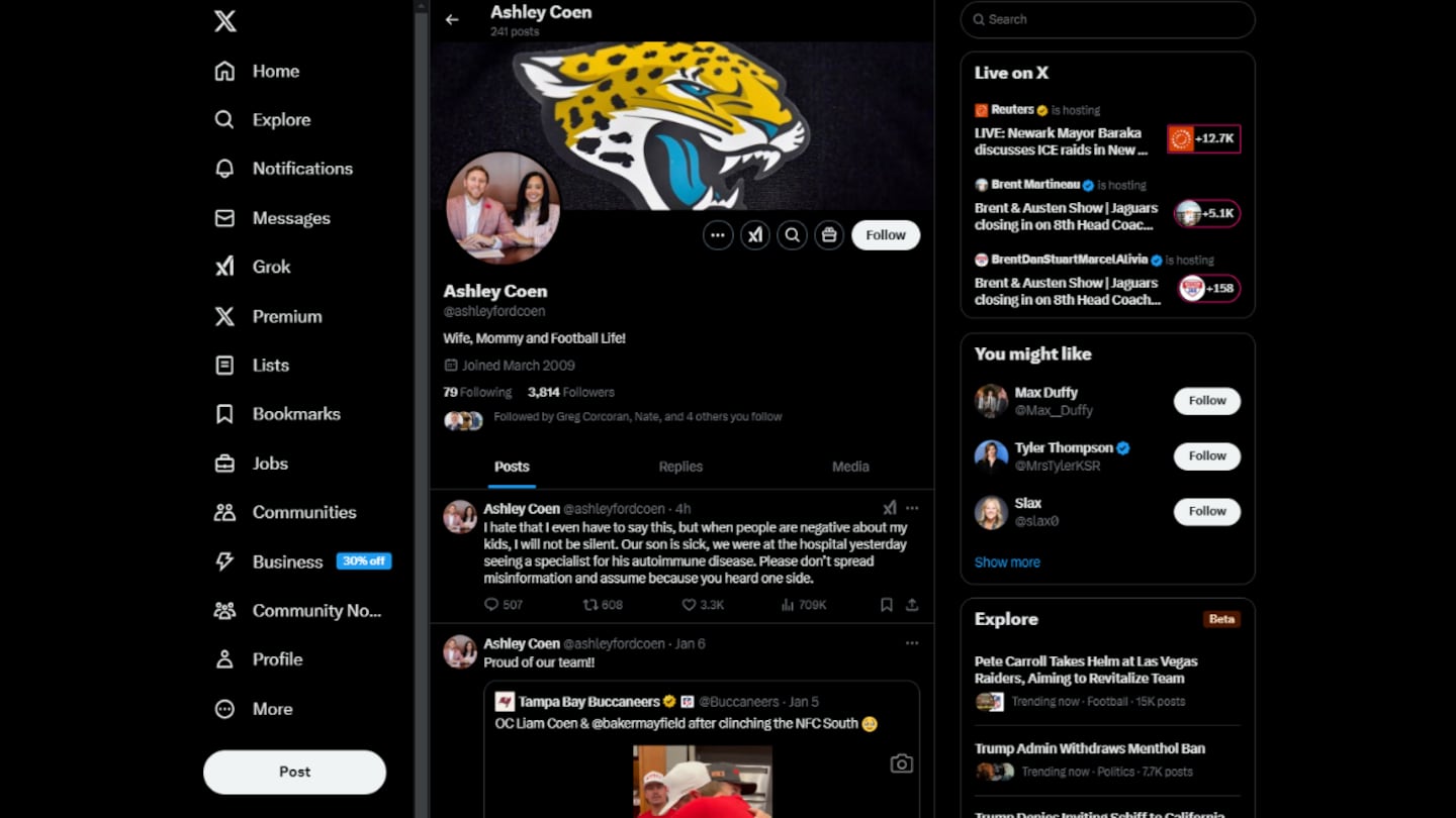 Ashley Coen changes Twitter header photo to Jags logo