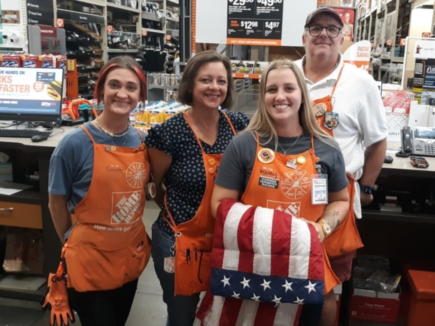 The milestone of the 20,000th saved flag was achieved at The Home Depot located at 1750 U.S. 1, in St. Augustine. “Tens of thousands of Home Depot associates are veterans or military family members,” said Hayley Weaver, Senior Manager of Military Relations at The Home Depot.  “Playing a role in the American Flag Rescue Program is deeply personal to us and rooted in our values and longstanding commitment to these communities.”