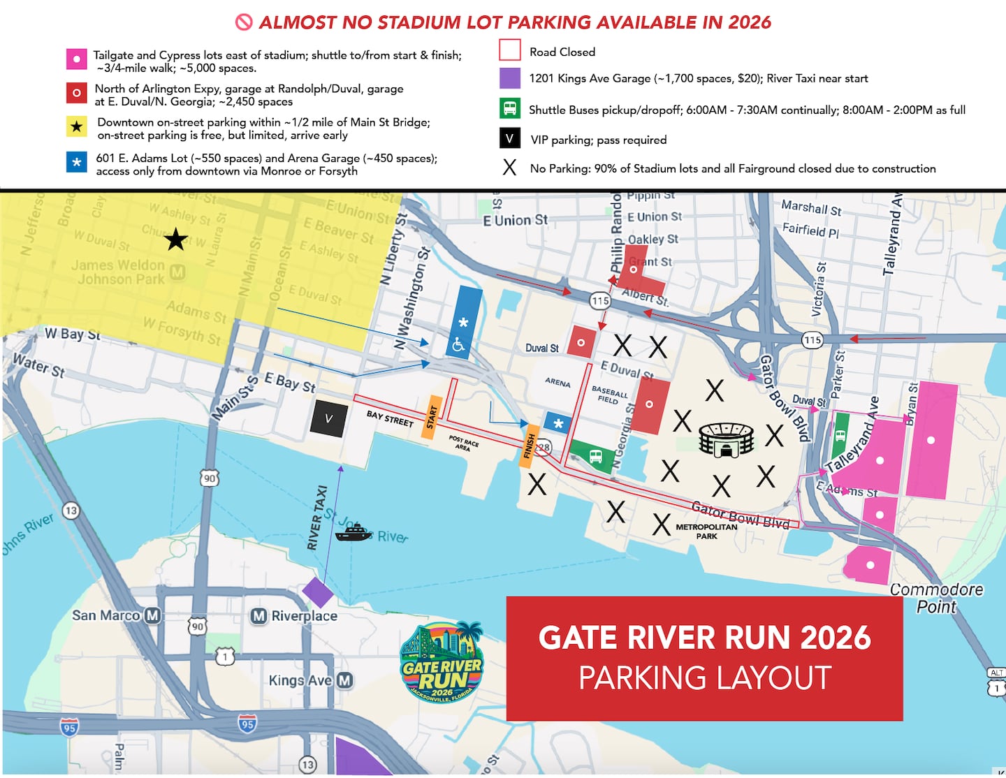 GATE RIVER RUN PARKING MAP 2026