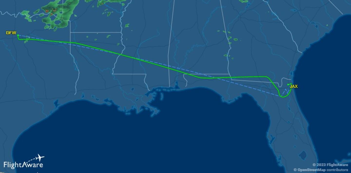 Flight diverted from DFW to MCO