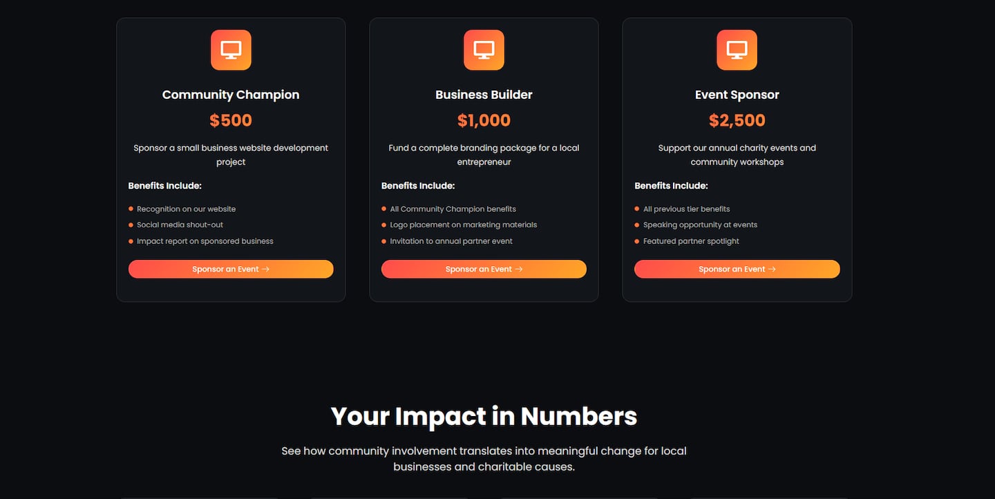 Screenshot from the now-taken down Bold City Cares website