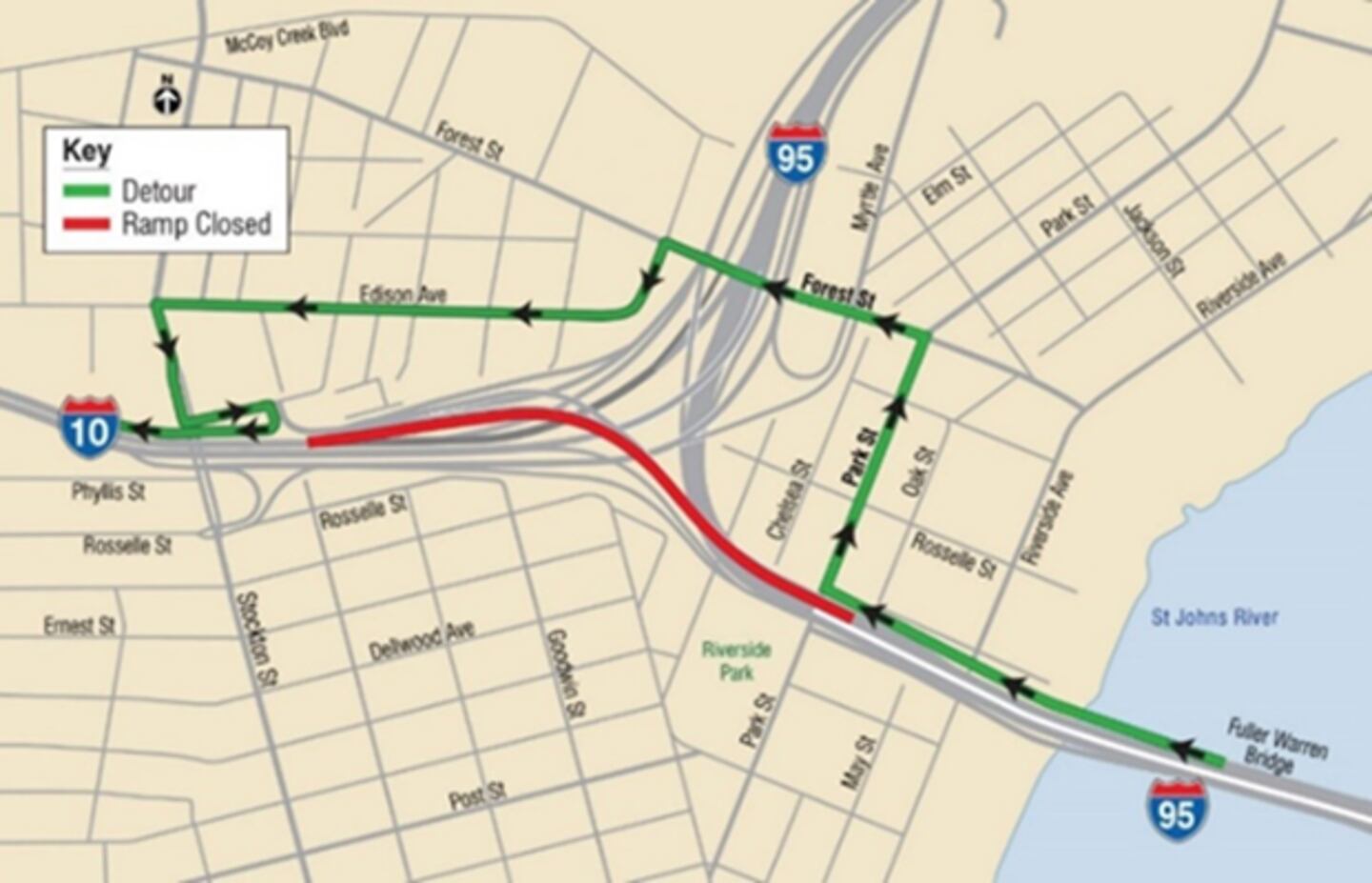 I-95 North to I-10 West Flyover